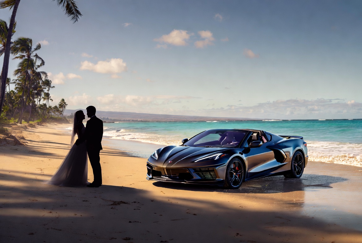 Kailua-Kona wedding with 2026 Corvette C8