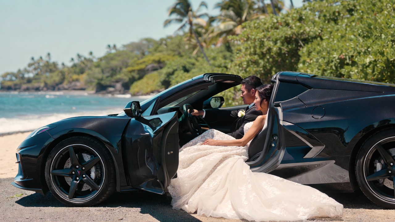 Kailua-Kona wedding with 2026 Corvette C8